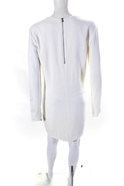 Helmut Lang Womens Long Sleeves Knee Length Shirt Dress White Size 8