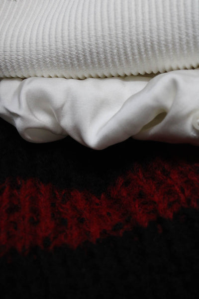 Zara Babaton Womens Striped Long Sleeve Cropped Blouse Top White Size XS S Lot 3
