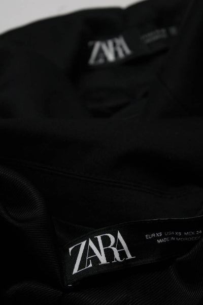 Zara Womens Buttoned Sweetheart Neck Blouse Blazer Black Size XS S Lot 2