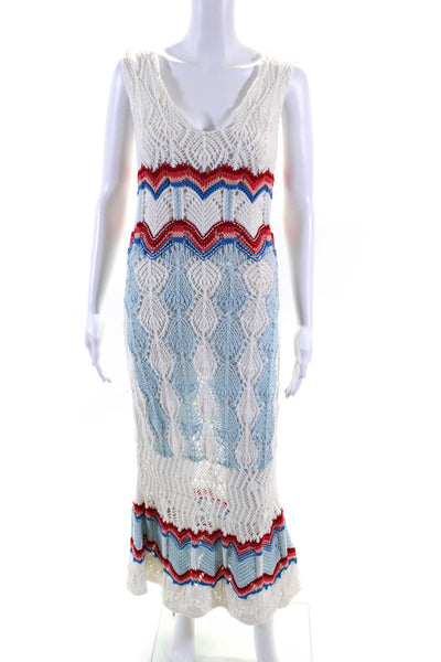 PETER PILOTTO Womens Cotton Knitted Striped Print Maxi Dress White Size S