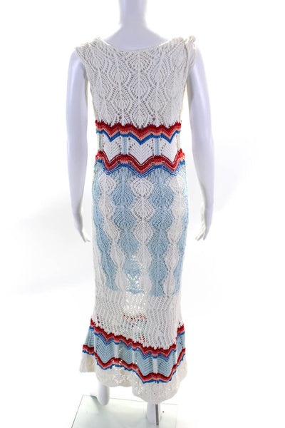 PETER PILOTTO Womens Cotton Knitted Striped Print Maxi Dress White Size S