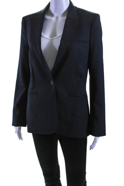 Cefinn Womens Dark Navy Blue One Button Long Sleeve Blazer Jacket Size 6