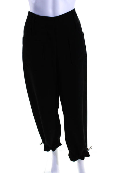 Deveaux Womens Black High Rise Cuff Ankle Front Pockets Straight Pants Size 8