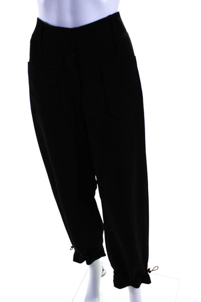 Deveaux Womens Black High Rise Cuff Ankle Front Pockets Straight Pants Size 8