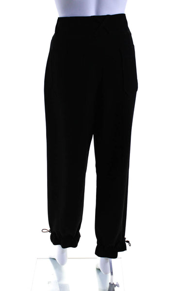 Deveaux Womens Black High Rise Cuff Ankle Front Pockets Straight Pants Size 8