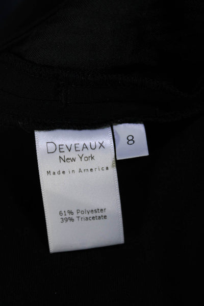 Deveaux Womens Black High Rise Cuff Ankle Front Pockets Straight Pants Size 8