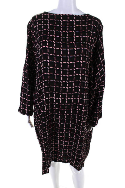 Marni Womens Maroon Printed Front Pockets 3/4 Sleeve A-Line Dress Size 44