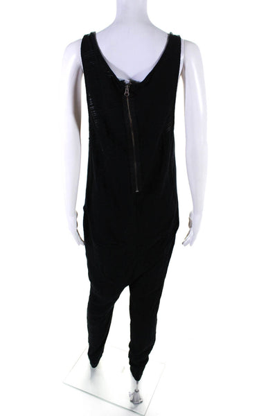 Fine By Superfine Womens Black Zip Back Scoop Neck Sleeveless Jumpsuit Size M