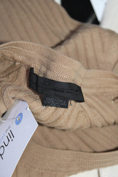 Alexander Wang Womens Ribbed Knit Crew Neck Ring Sweatshirt Brown Cotton Size XS
