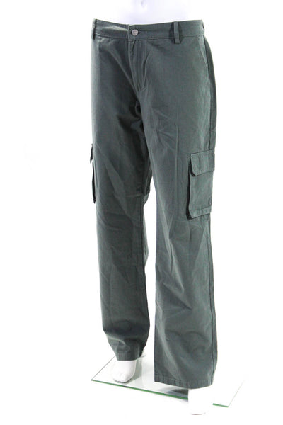 Superdown Womens Green Cotton High Rise Straight Cargo Pants Size L