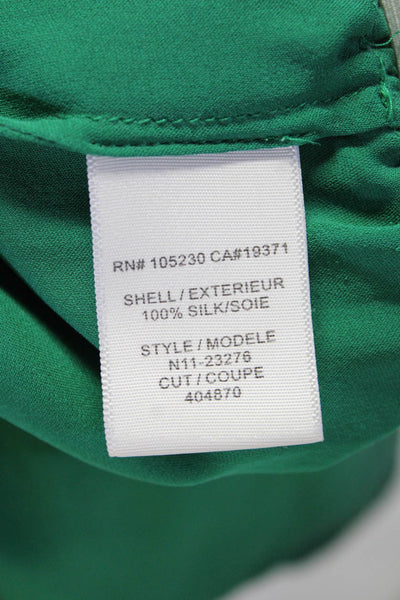 Joie Womens 3/4 Sleeve Off Shoulder Oversized Silk Top Green Size Small