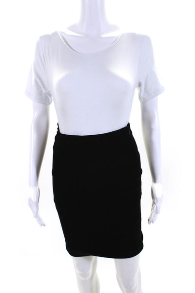 Ralph Lauren Black Label Womens Side Zip Pencil Skirt Black Wool Size 2