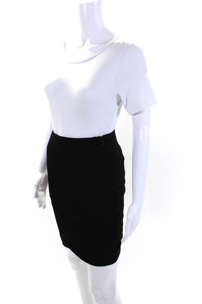 Ralph Lauren Black Label Womens Side Zip Pencil Skirt Black Wool Size 2