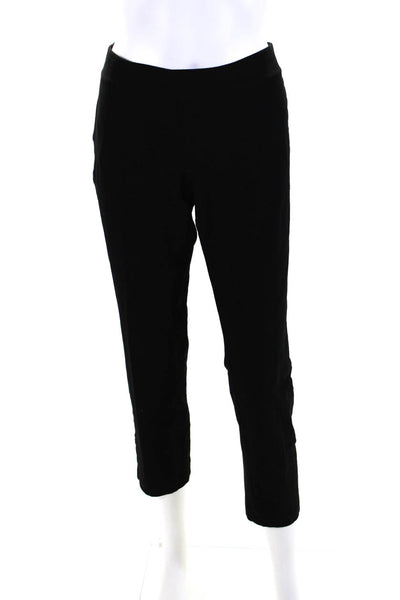 Eileen Fisher Womens Elastic Waistband High Rise Pleated Knit Pants Black Medium