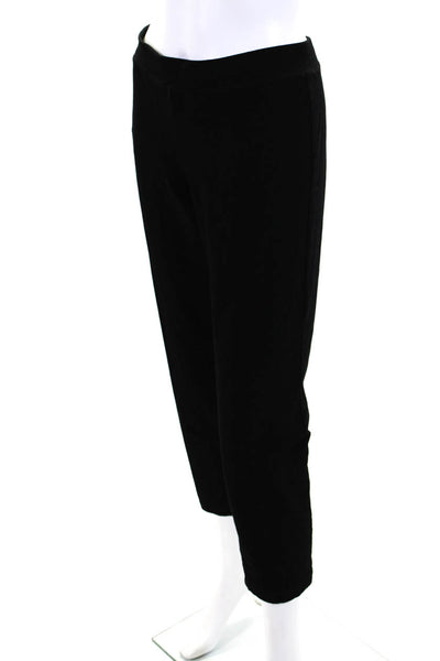 Eileen Fisher Womens Elastic Waistband High Rise Pleated Knit Pants Black Medium