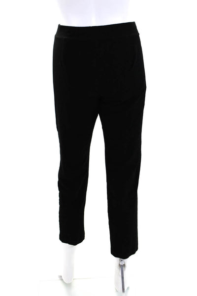 Eileen Fisher Womens Elastic Waistband High Rise Pleated Knit Pants Black Medium