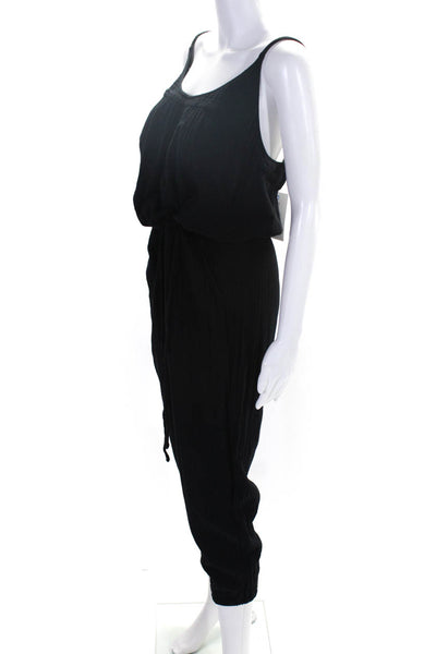 Xirena Womens Scoop Neck Gauze Spaghetti Strap Jumpsuit Black Size Large
