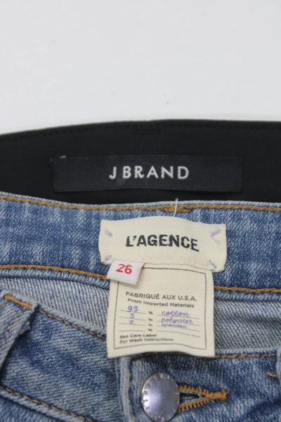 L'Agence J Brand Womens Distress Button Straight Jeans Pants Blue Size 26 Lot 2