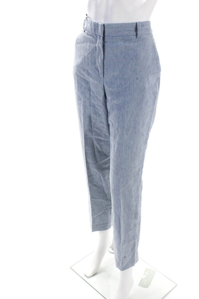 Tailored Rebecca Taylor Womens Mid Rise Pleated Trouser Pants Blue Size 6