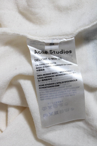 ACNE Studios Womens Delight Crew Neck Thin Knit Oversize Sweater Ecru Size XS