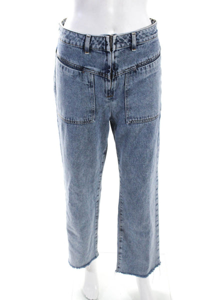 Ba&Sh Womens Front Zip Mid Rise Straight Leg Jeans Pants Blue Size 1