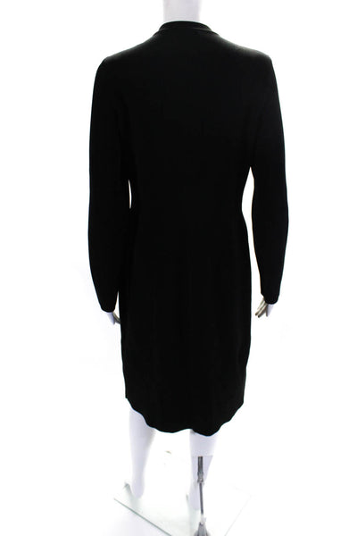 Giorgio Armani Womens Long Sleeves Full Zipper Dress Black White Size EUR 42