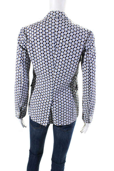 Dsquared2 Womens Cotton Polka Dot Buttoned Collared Blazer Blue Size EUR32