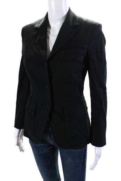 Belstaff Womens Cotton Collared Long Sleeve Buttoned Blazer Black Size EUR40