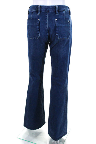 MiH Jeans Womens Mid Rise Kick Flare Leg Jeans Blue Cotton Size 29