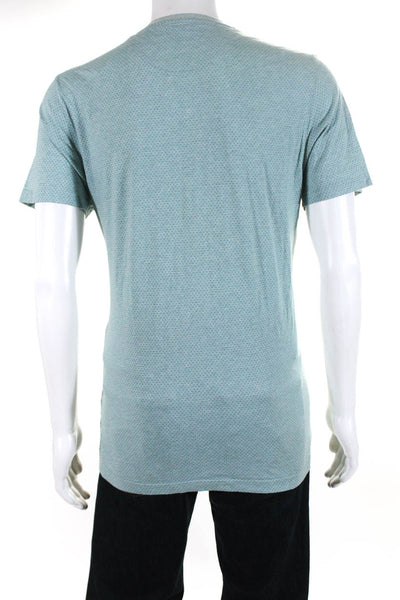 Ted Baker London Mens Green Cotton Printed Crew Neck Short Sleeve T-Shirt Size 4