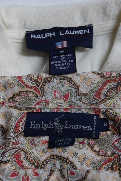 Ralph Lauren Womens Shirt Sweater Multi Colored White Size 8 Small Lot 2
