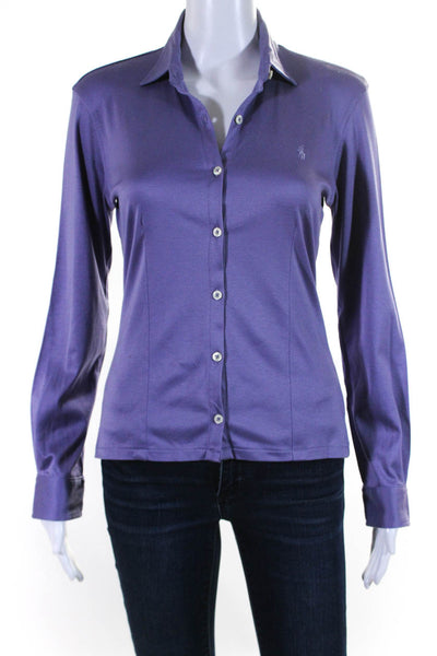 Ralph Lauren Sport Womens Button Down Shirts Purple Black Size Small Lot 2