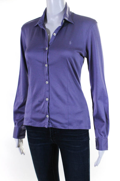 Ralph Lauren Sport Womens Button Down Shirts Purple Black Size Small Lot 2