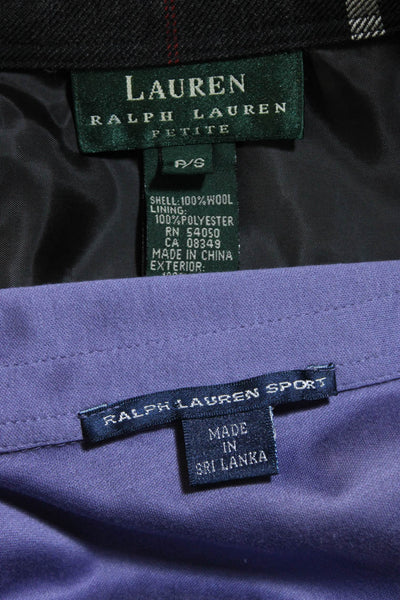 Ralph Lauren Sport Womens Button Down Shirts Purple Black Size Small Lot 2