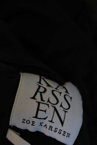 Karssen Zoe Karssen Womens Black Distress Graphic Print Crew Neck Tee Top Size S