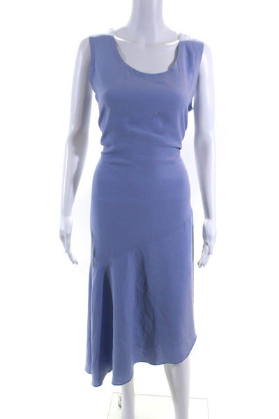 Eileen Fisher Womens Lilac Silk Scoop Neck Sleeveless A-Line Dress Size S