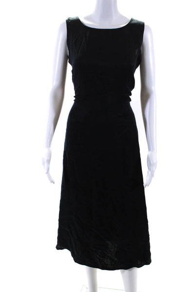 Eileen Fisher Womens Solid Black Scoop Neck Sleeve A-Line Tank Dress Size S