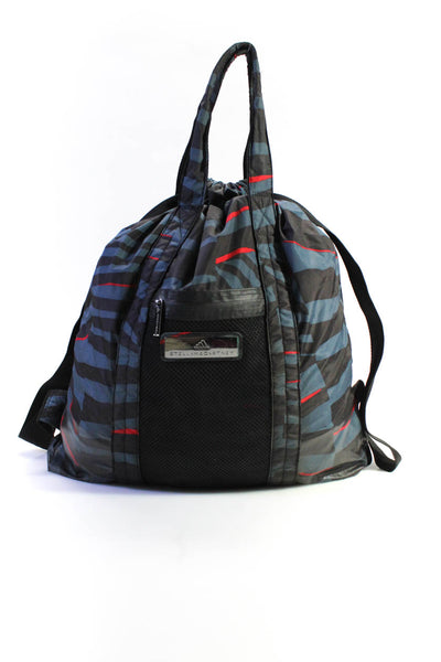 Adidas by Stella McCartney Womens Striped Athletic Convertible Backpack Blue