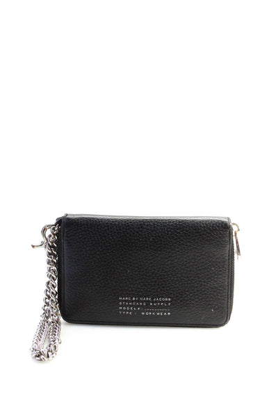 Marc By Marc Jacobs Womens Leather Chain Strap Zip Wallet Black