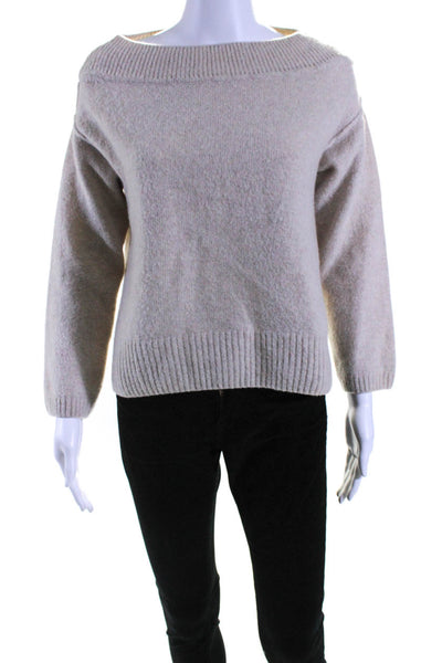 Forte Forte Womens Boat Neck 3/4 Sleeve Pullover Sweater Beige Wool Size 0