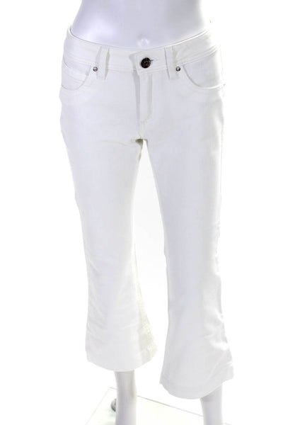 DL1961 Womens Joy High Rise Cropped Flare Jeans Pants White Size 27