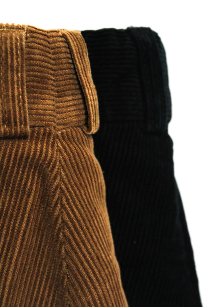 Joseph Women's Button Closure Straight Leg Corduroy Pant Black Size 36 Lot 2