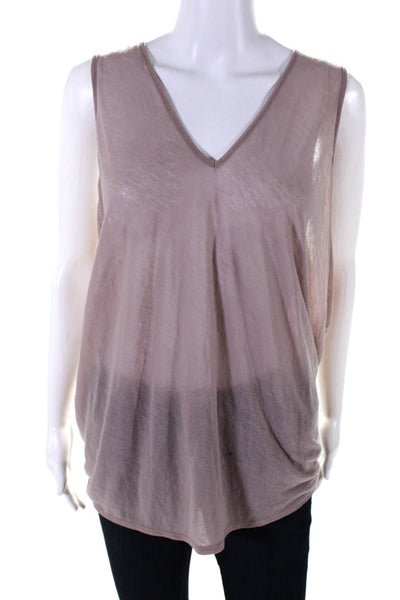 Helmut Womens V Neck Relaxed Fit Tank Top Mauve Size S