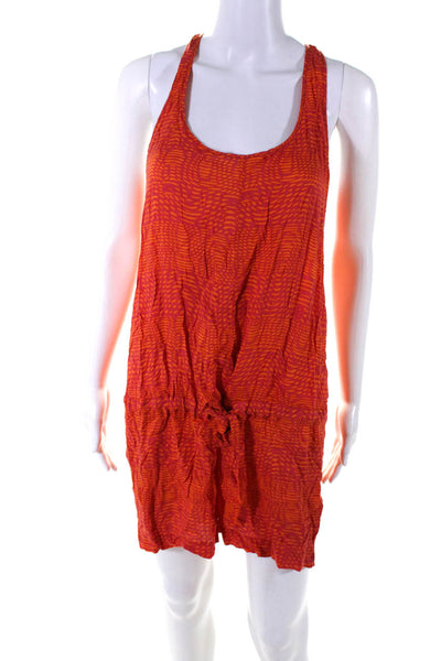 Thakoon Addition Womens Halter Neck Spotted Print Tie Waist Romper Orange Size 2