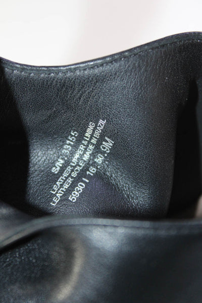 Tory Burch Womens Block Heel Ankle Strap Peep Toe Sandals Black Leather Size 9M