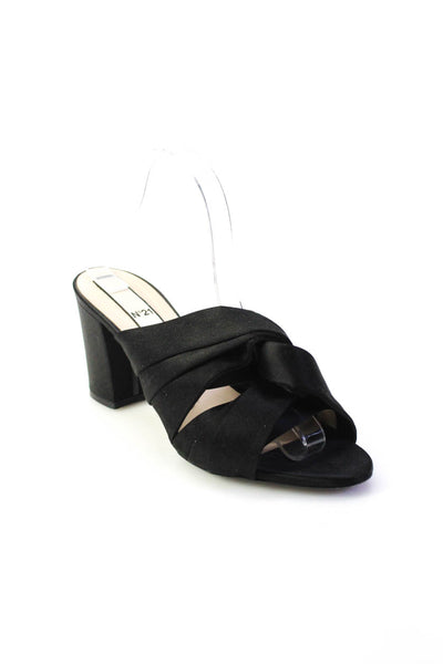 No21 Womens Satin Twist Front Slide On Sandal Heels Black Size 41 11