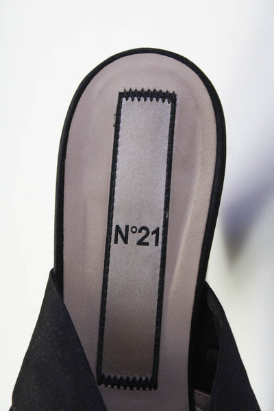 No21 Womens Satin Twist Front Slide On Sandal Heels Black Size 41 11