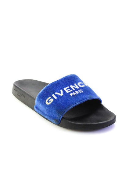 Givenchy Womens Slide On Pool Sandals Blue White Size 40 10