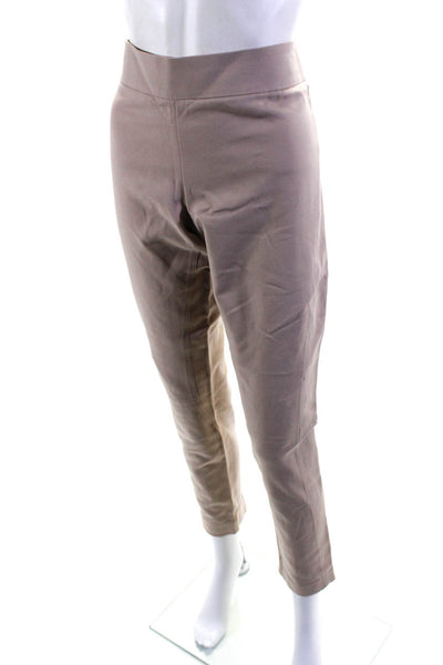 KaufmanFranco Womens Beige Cotton High Rise Zip Back Slim Straight Pants Size 40