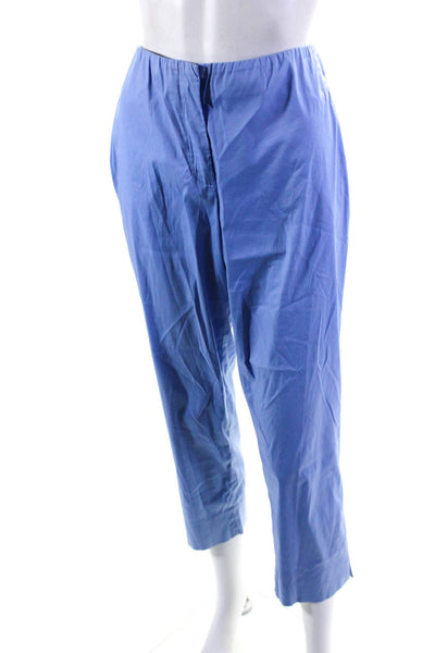 Prada Womens Powder Blue Cotton High Rise Straight Leg Dress Pants Size 42